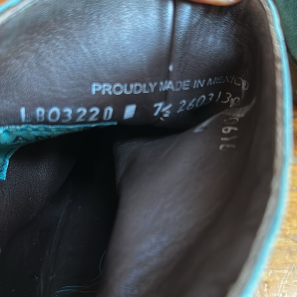 Lane open toe teal Western boots - Picture 7 of 10